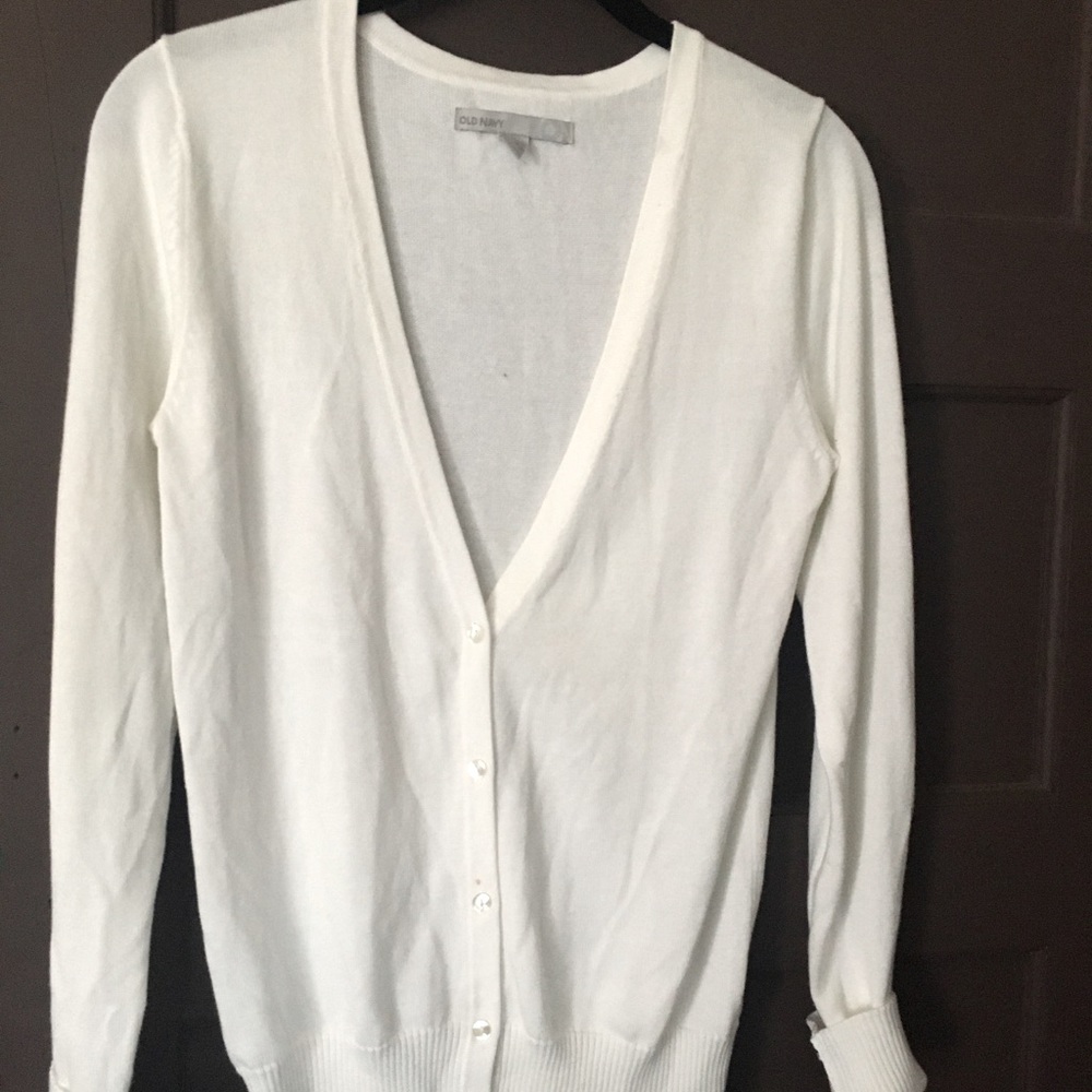 White button cardigan